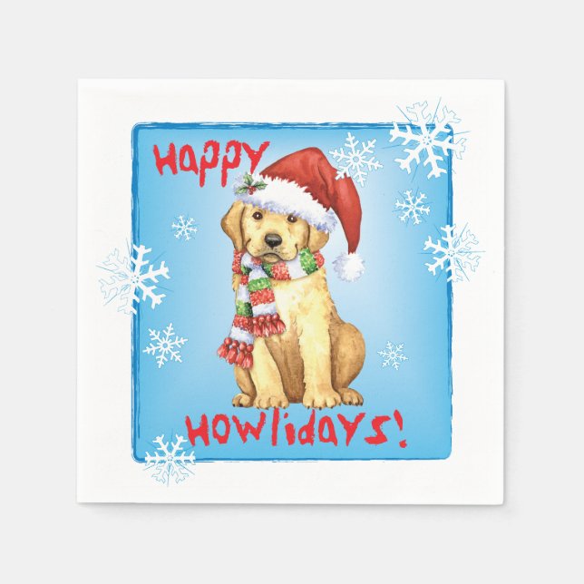 Guardanapo De Papel Laboratório Amarelo de Natal (Frente)