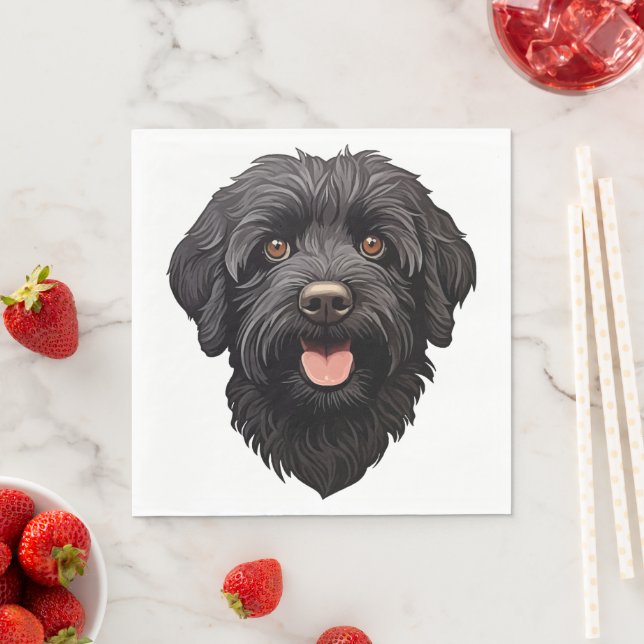 Guardanapo De Papel Labradoodle Black Dog (Insitu)
