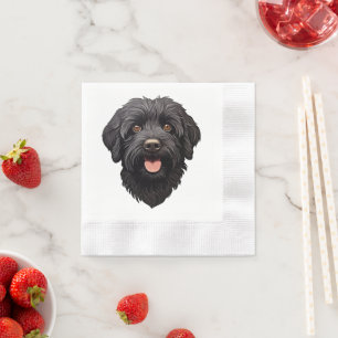 Guardanapo De Papel Labradoodle Black Dog