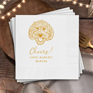 Guardanapo De Papel Labradoodle Dog Personalised Cheers Napkins