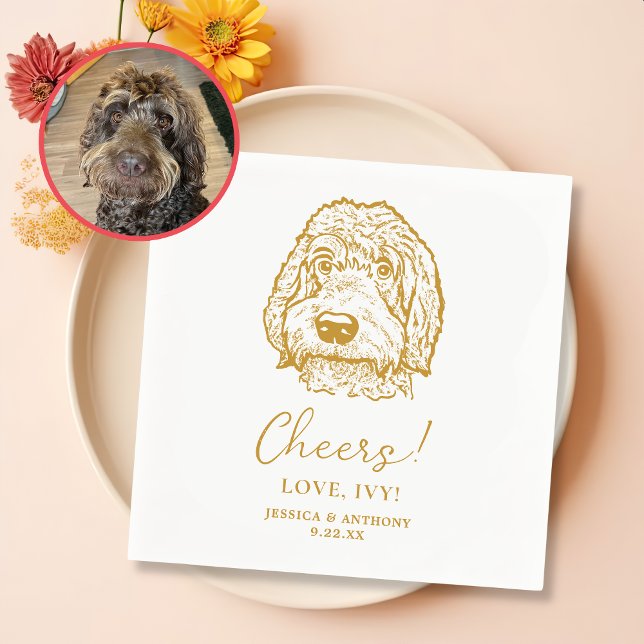 Guardanapo De Papel Labradoodle Dog Personalized Cheers (Criador carregado)