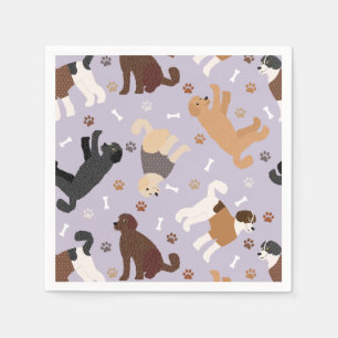 Guardanapo De Papel Labradoodle / Ossos de Goldendoodle e Patas Napkin