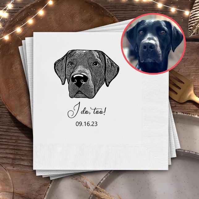 Guardanapo De Papel Labrador Cão Desenho De Mão Personalizado Eu També (Criador carregado)