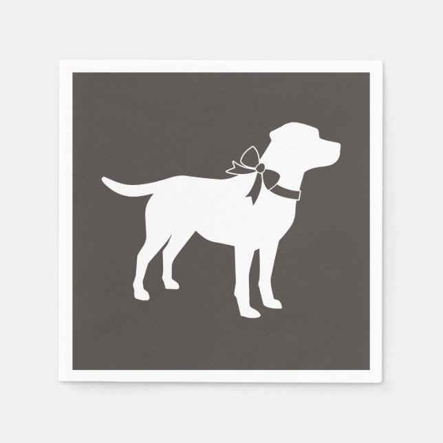 Guardanapo De Papel Labrador Chá de fraldas Cão Cinza Lab Sexo Neutro (Frente)