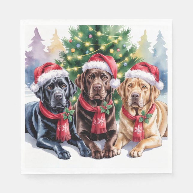 Guardanapo De Papel Labrador Christmas Paper Napkin (Frente)