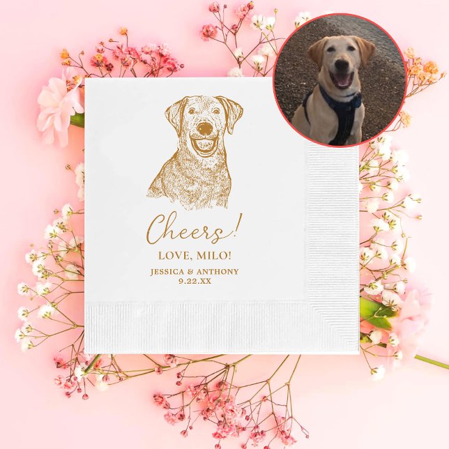 Guardanapo De Papel Labrador Dog Personalizado Cheers Napkins (Criador carregado)