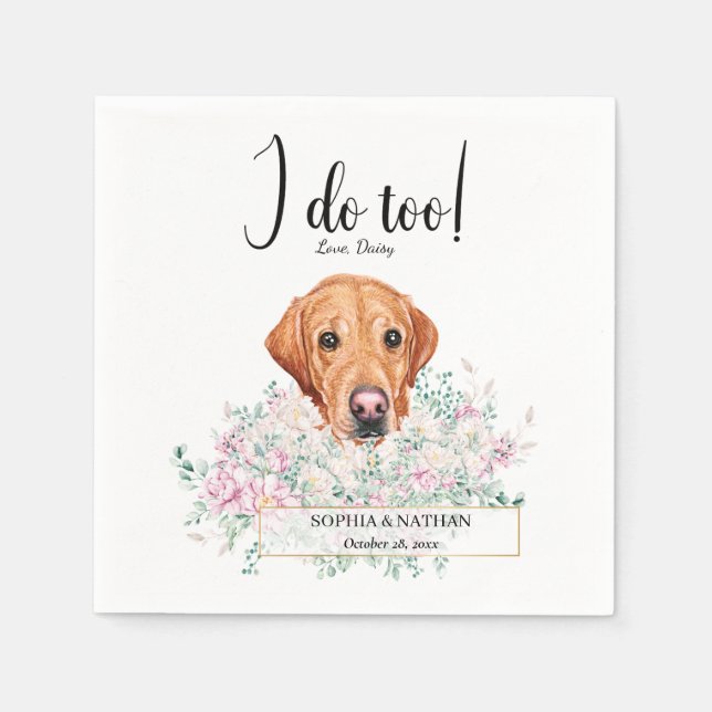 Guardanapo De Papel Labrador Retriever Dog Casamento Cocktail Napkins (Frente)