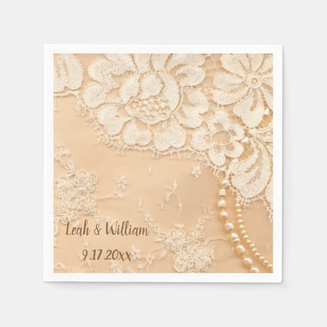 Guardanapo De Papel Lace e Pearls (Frente)