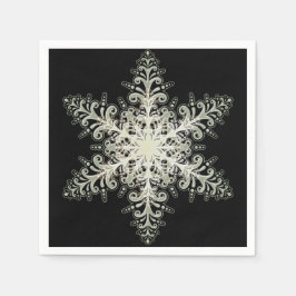 Guardanapo De Papel Lace gelado Inverno branco e preto elegante