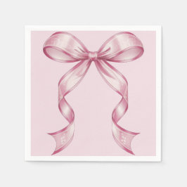 Guardanapo De Papel Laço Coquete Rosa Brilho 1º