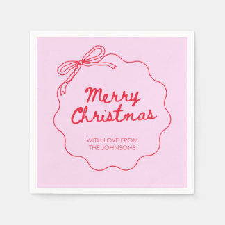 Guardanapo De Papel Laço coquete rosa vermelho natal moderno fofo