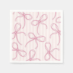Guardanapo De Papel Laço de Coquete Rosa Enfeite de Mesa Listrado Past