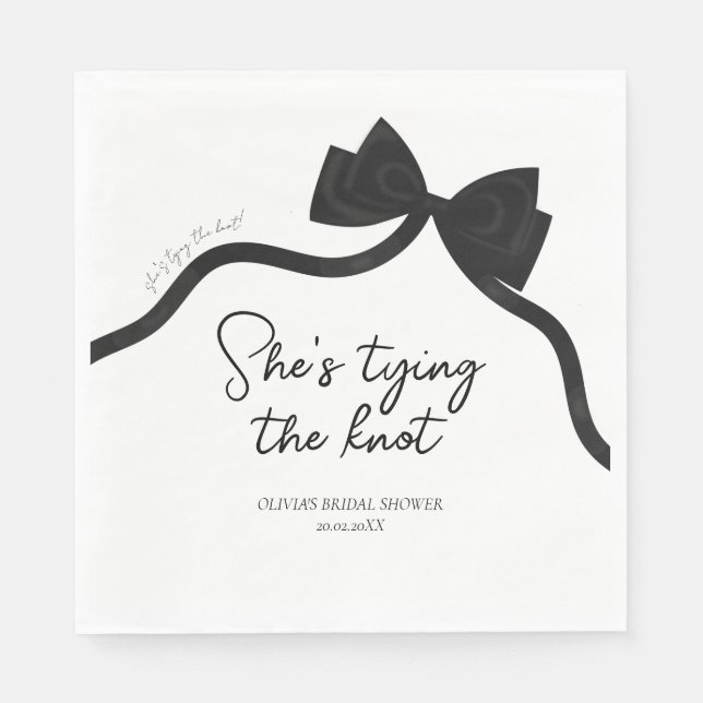 Guardanapo De Papel Laço preto, ela está tendo um chá de panela de cas (Frente)