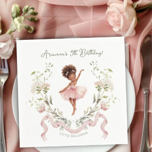 Guardanapo De Papel Laço Rosa Caprichoso e Bailarina de Aquarela de An