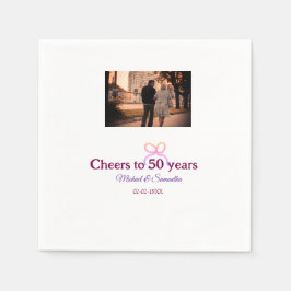 Guardanapo De Papel Laço rosa comemora 50 anos de casamento