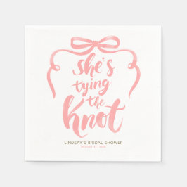 Guardanapo De Papel Laço Rosa Ela Está Casando Chá de Noiva