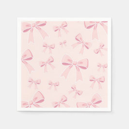 Guardanapo De Papel Laços Rosa Fofa Coquette Casa de Campo Festa de An