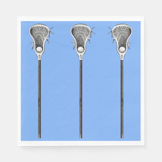 Guardanapo De Papel Lacrosse Light Blue Team Napkins (Frente)