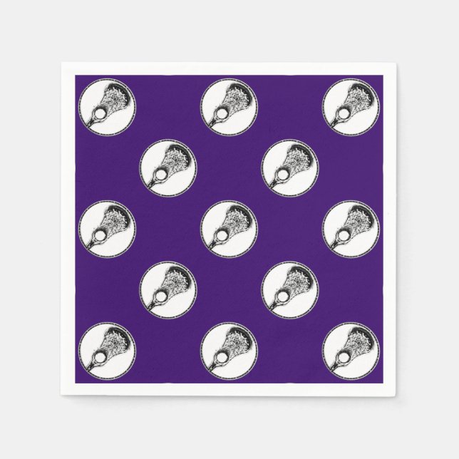 Guardanapo De Papel Lacrosse Party Purple (Frente)