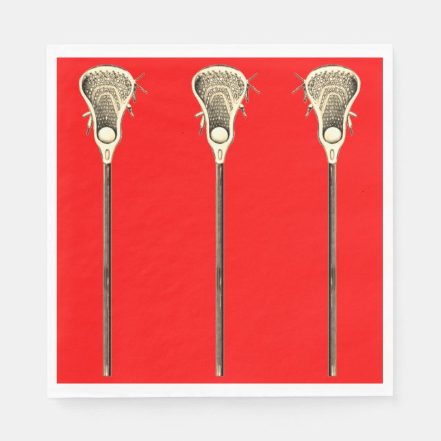 Guardanapo De Papel Lacrosse Red Team Napkins (Frente)