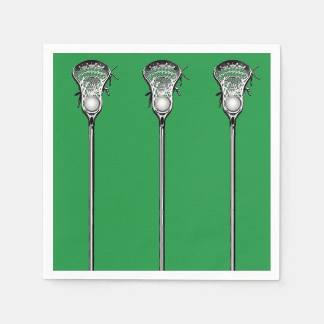 Guardanapo De Papel Lacrosse Team Green (Frente)
