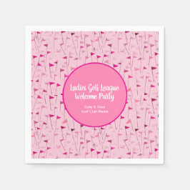 Guardanapo De Papel Ladies Pink Golf Flag Paper Napkins