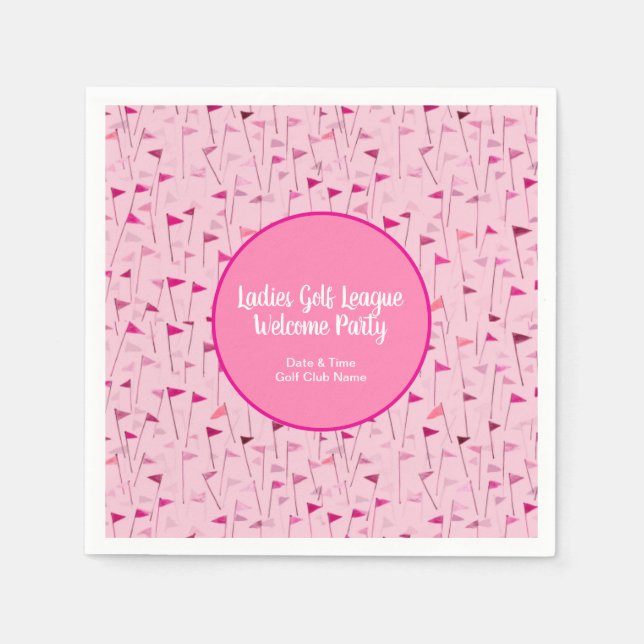 Guardanapo De Papel Ladies Pink Golf Flag Paper Napkins (Frente)