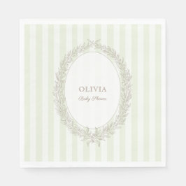 Guardanapo De Papel Laduree French Caffee Bonjour Bebe Green Stripe