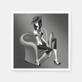 Guardanapo De Papel Lady Saxofonista - Partido Napkins Inspirado no Ja