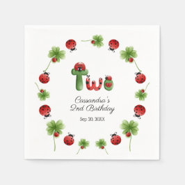 Guardanapo De Papel Ladybug Alphabet - Letra Kids segundo aniversário 