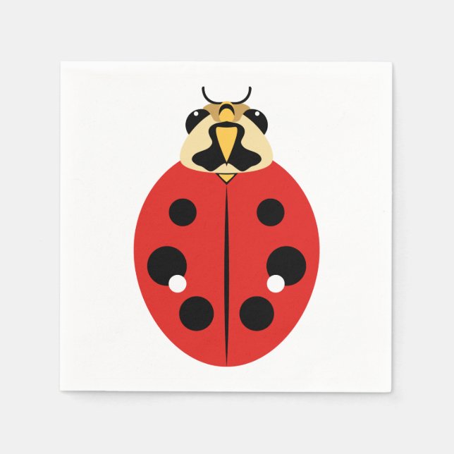 Guardanapo De Papel Ladybug Beetle Red (Frente)