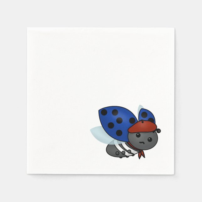 Guardanapo De Papel Ladybug francês, Napkins entediado (Frente)