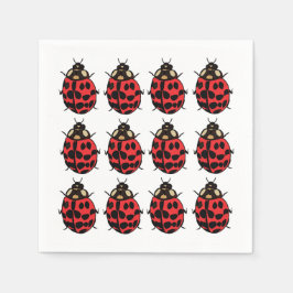 Guardanapo De Papel Ladybug Red Black Insect Party Ladybug