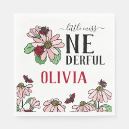 Guardanapo De Papel Ladybugs Pink Daisies Festa de aniversário Maravil