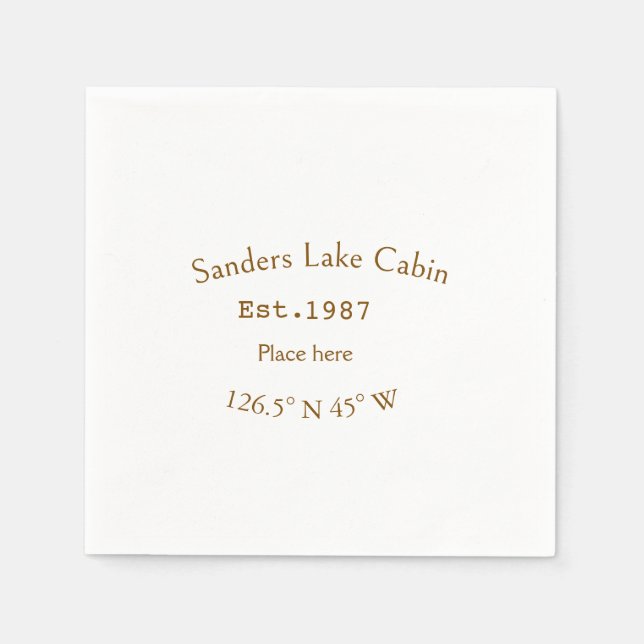Guardanapo De Papel Lago House ets. Data ano em que as coordenadas per (Frente)