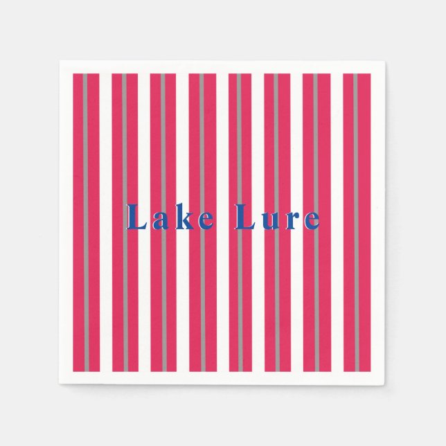 Guardanapo De Papel Lago Personalizado ou Branco Vermelho de Praia Str (Frente)