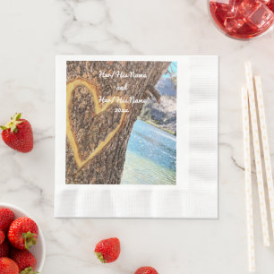 Guardanapo De Papel Lago Tahoe Blue Water Tree Heart Love