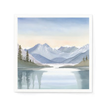 Lago Tahoe | Paisagem Montanhosa em Aquarela