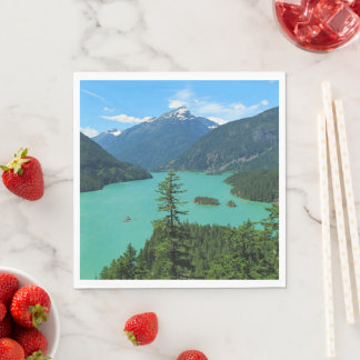 Guardanapo De Papel Lago Turquesa da Montanha Snowy em Washington