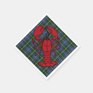 Guardanapo De Papel lagosta azul do Tartan de Nova Escócia dos
