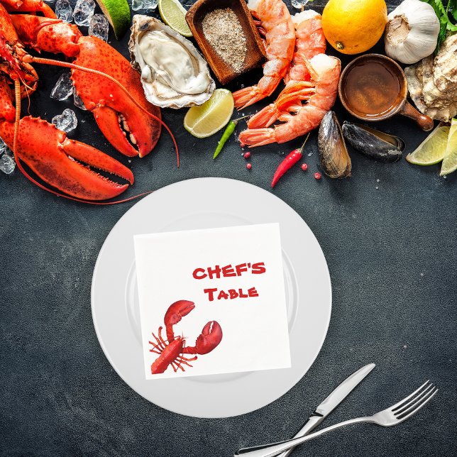 Guardanapo De Papel Lagosta de lagosta fenda vermelha branca (Criador carregado)