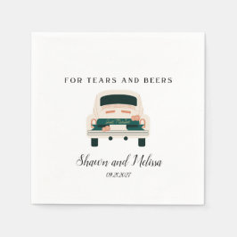 Guardanapo De Papel Lágrimas e Cervejas Recem casados Coquetel Napkin