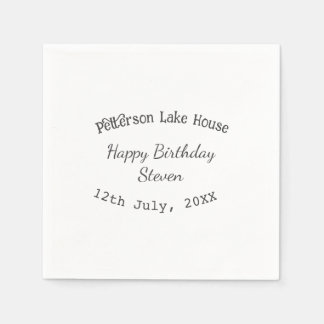 Guardanapo De Papel Lake house beach happy birthday add name date year