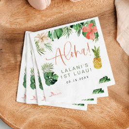 Guardanapo De Papel LALANI - primeiro aniversario Tropical Rosa Hibisc