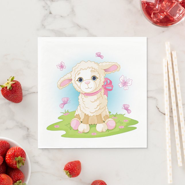 Guardanapo De Papel Lamb E Borboletas (Criador carregado)