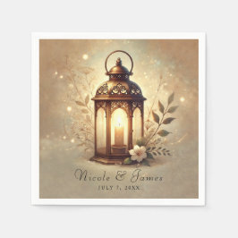 Guardanapo De Papel Lâmpada de Bronze Iluminado Romântico Casamento Rú