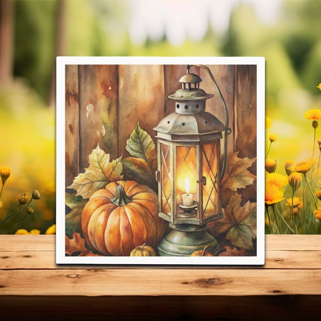 Guardanapo De Papel Lâmpada e Pumpkins Cair (Criador carregado)
