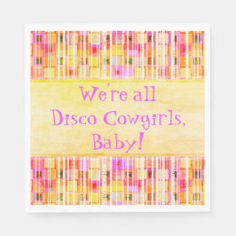 Guardanapo De Papel Lantejoulas Amarelas e Rosas de Cowgirl Disco com 