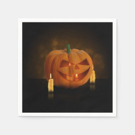 Guardanapo De Papel Lanterna de Abóbora Halloween com Velas