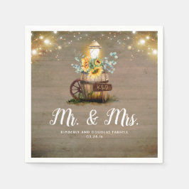 Guardanapo De Papel Lanterna Rústica do Sunflower Casamento outono